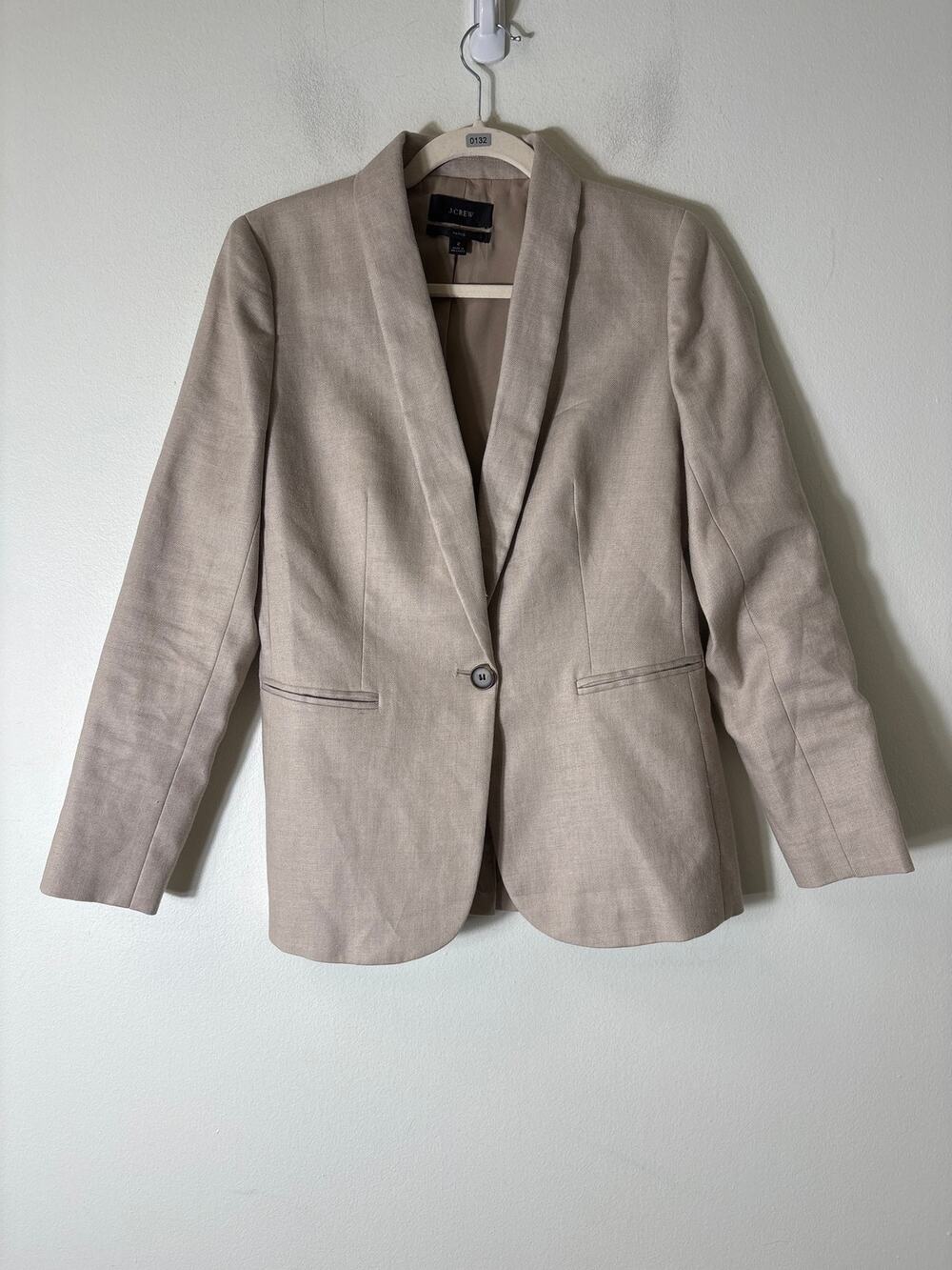 J. Crew Stone Long Sleeve "Parke" Linen Blazer Sz 2